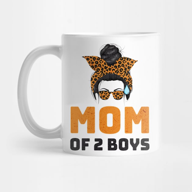 MOM OF 2 BOYS - Leopard Bandana Mom Graphic by Nexa Tee Designs